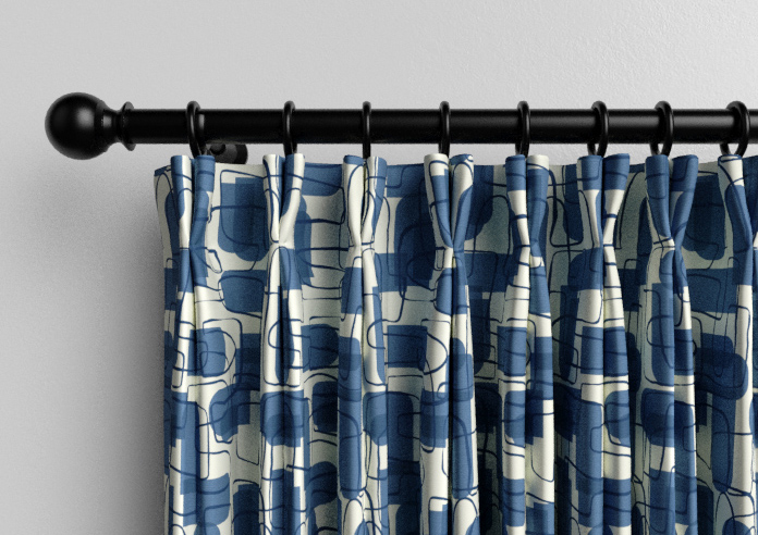 Meander, Navy - Made to Measure Curtains - Image 10